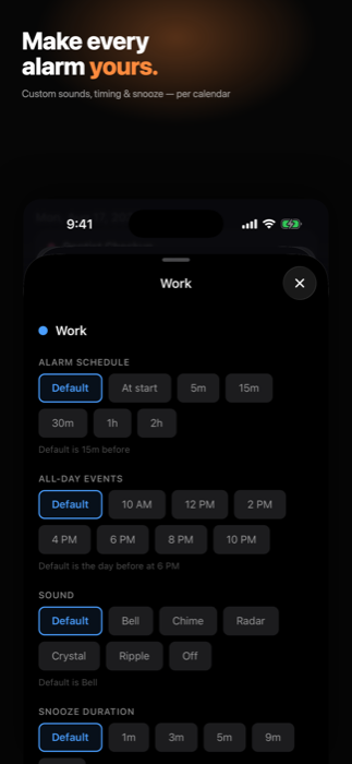 Alarmando alarm editor screen