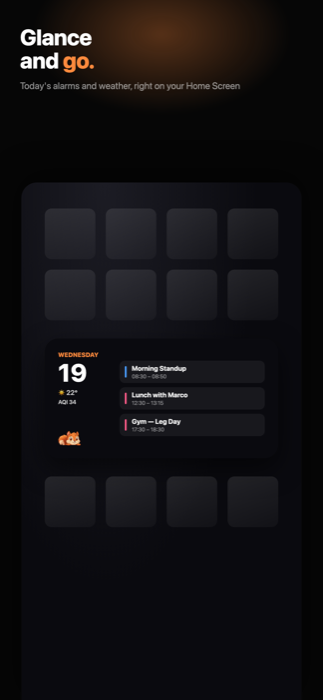 Alarmando Home Screen widget